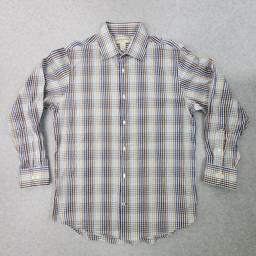 Banana Republic Long Sleeve‎ Shirt Men's Size M 15-15.5 Multicolor Button Up
